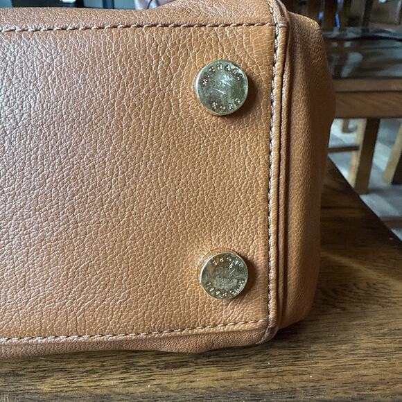 Michael Kors Handbag Women's Brown Grain Leather Zipper Pockets Double Handle - Picture 9 of 14